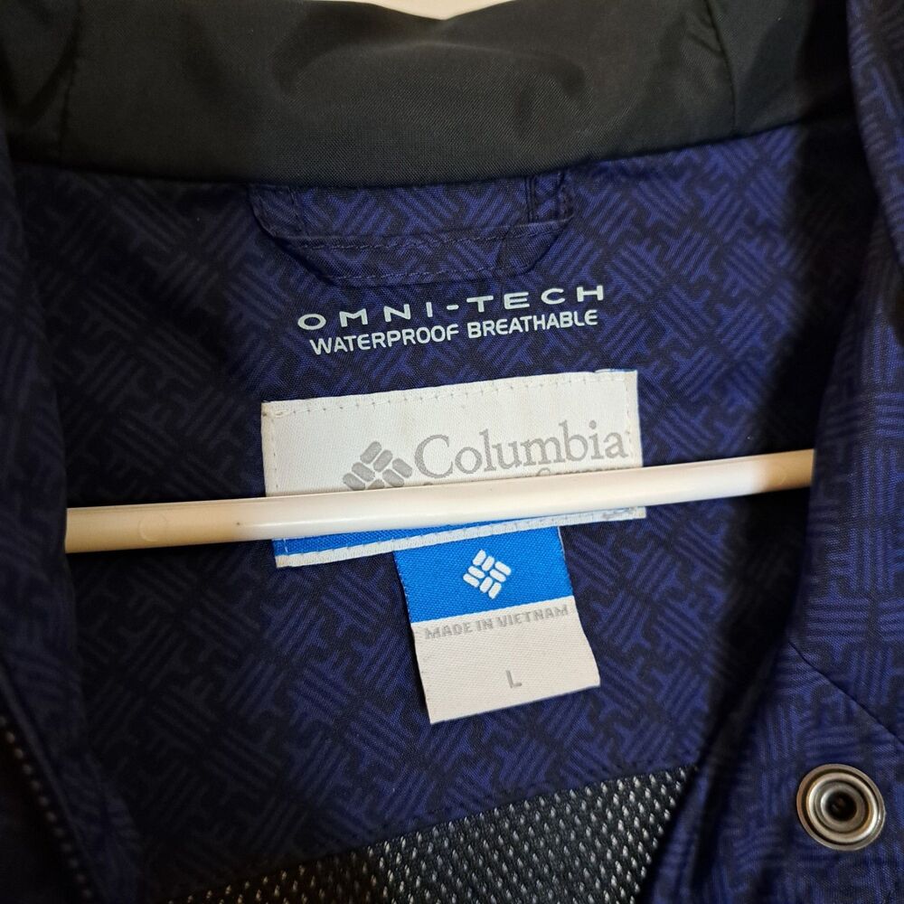 Columbia Omni Tech Waterproof Breathable Jacket Coat Women Size L Purple Hooded - Picture 4 of 10